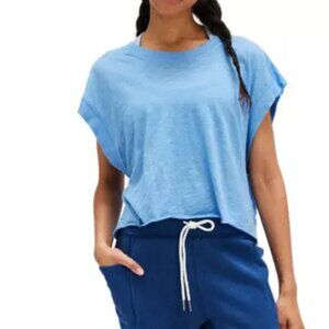 FP Movement by Free People My Time Print T-Shirt Denim Blue NWT